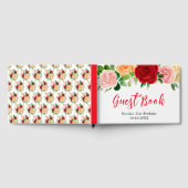 Romantische rote und orangefarbene Rosen zum Gebur Gästebuch (Voll)