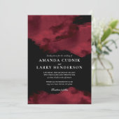Romantische Rote Wasserfarbe Einladung zur Hochzei (Stehend Vorderseite)