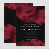 Romantische Rote Wasserfarbe Einladung zur Hochzei (Vorne/Hinten)