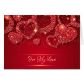 Romantische Rotglühen Herz Valentine (Vorderseite (Horizontal))