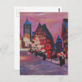 Romantische Rothenburg Tauber Deutschland im Winte Postkarte (Vorne/Hinten)
