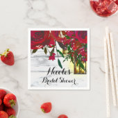 Romantische Rotwasserfarben-Rose & Laternenhochzei Serviette (Beispiel)