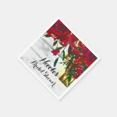 Romantische Rotwasserfarben-Rose & Laternenhochzei Serviette (Ecke)