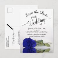 Romantische Royal Blue Rose Wedding Save the Date