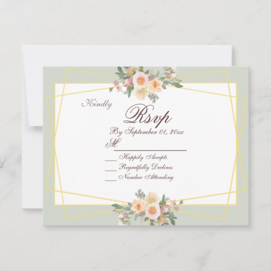 Romantische RSVP-Karte der grünen Wiesen Seite Einladung (Vorderseite)