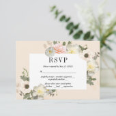 Romantische RSVP-Karte für Peonys und Anemones RSVP Karte (Stehend Vorderseite)
