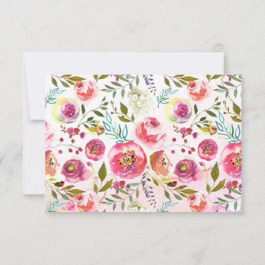 Romantische RSVP-Karten für Aquarellbilder RSVP Karte (Rückseite)