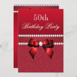 Romantische Ruby Red Birthday Party Einladung