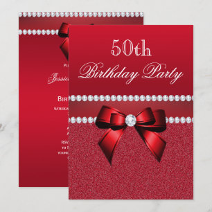 Romantische Ruby Red Birthday Party Einladung