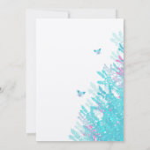 Romantische Rustikale Aqau Rosa Wildblume Biene Einladung (Rückseite)