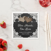 Romantische Rustikale Black Chalkboard und Hochzei Serviette (Beispiel)