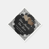 Romantische Rustikale Black Chalkboard und Hochzei Serviette (Ecke)