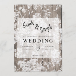 Romantische rustikale Blume Hochzeit Einladung