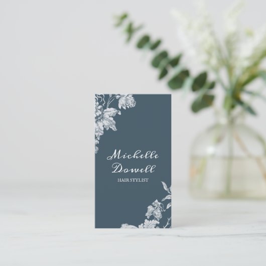 Romantische rustikale Blumenkarte Visitenkarte (Stehend Vorderseite)