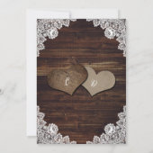 Romantische rustikale Country-Chic Burlap-Hochzeit Einladung (Rückseite)