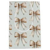 Romantische Rustikale Grüne Goldbow-Hochzeit Mittlere Geschenktüte (Vorderseite)