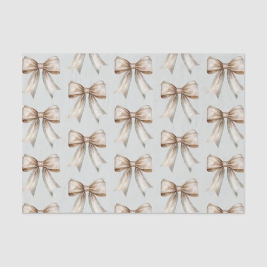 Romantische Rustikale Grüne Goldbow-Hochzeit Seidenpapier (Vorderseite)