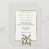 Romantische Rustikale, grüne Goldbrunnenkleidung Einladung (Vorne/Hinten)