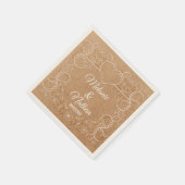 Romantische rustikale Herz-Ornament-Spitze-Serviet Serviette (Ecke)