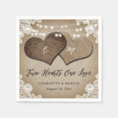 Romantische Rustikale Hochzeit in Burlap und Lace Serviette (Vorderseite)