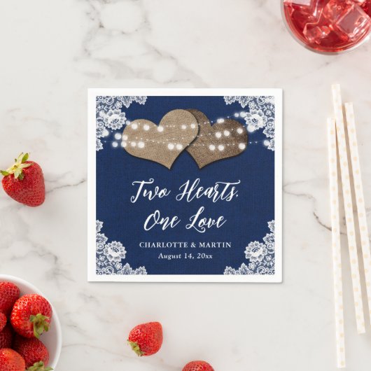 Romantische Rustikale Hochzeit in Burlap und Lace Serviette (Beispiel)