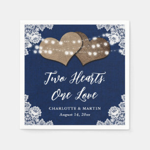 Romantische Rustikale Hochzeit in Burlap und Lace Serviette