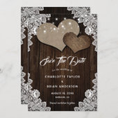 Romantische Rustikale Hochzeit mit Laubholz Save The Date (Vorne/Hinten)