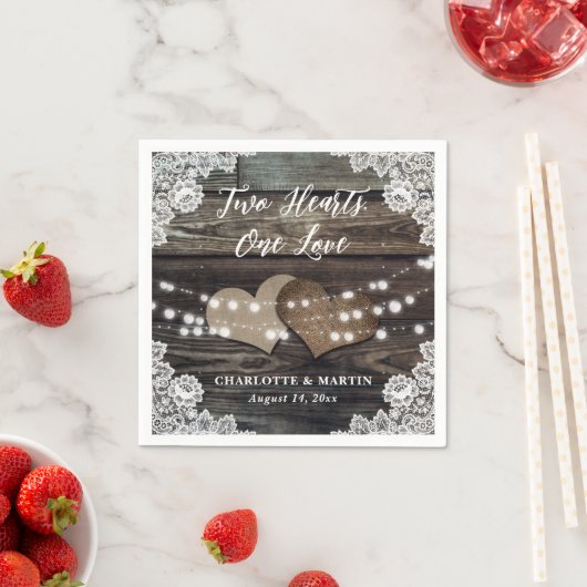 Romantische rustikale Hochzeit Serviette (Beispiel)