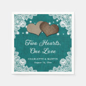 Romantische Rustikale Hochzeit und Aquamarine Hoch Serviette (Vorderseite)