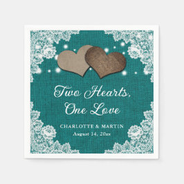 Romantische Rustikale Hochzeit und Aquamarine Hoch Serviette