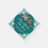 Romantische Rustikale Hochzeit und Aquamarine Hoch Serviette (Ecke)