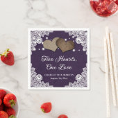 Romantische Rustikale Hochzeit und Lila Hochzeit Serviette (Beispiel)