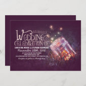 Romantische rustikale Maurerjar & Fireflies Hochze Einladung (Vorne/Hinten)