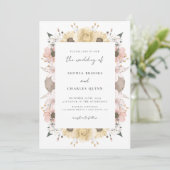 Romantische Rustikale, neutrale Foto-Hochzeit Einladung (Stehend Vorderseite)