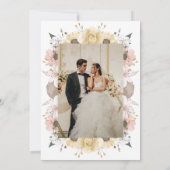 Romantische Rustikale, neutrale Foto-Hochzeit Einladung (Rückseite)