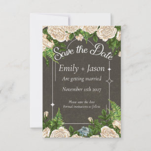 Romantische Rustikale Rosen-Themen-Hochzeit "Save  Save The Date