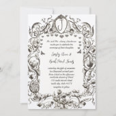 Romantische Rustikale Vintage Bienenstockblume Blu Einladung (Vorderseite)