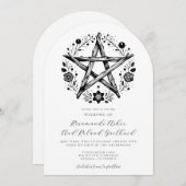 Romantische Rustikale Wood Star Blumenhochzeit Einladung (Vorne/Hinten)