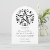 Romantische Rustikale Wood Star Blumenhochzeit Einladung (Stehend Vorderseite)