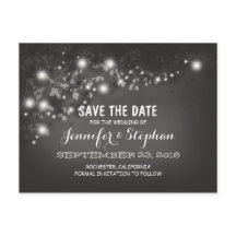 Romantische Saitenleuchten Save the Date schwarz-w