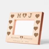 Romantische Sake mit Namen und Initialen Geätzte Rahmen (Links)