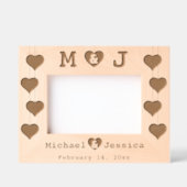 Romantische Sake mit Namen und Initialen Geätzte Rahmen (Vorderseite)