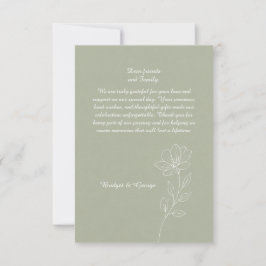 Romantische Salbei-Blumen-Minimal-Hochzeit Eleganz Dankeskarte