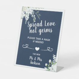 Romantische sanfte Blume Hochzeitscreme Sockelschild