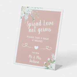 Romantische sanfte Blume Hochzeitscreme Sockelschild