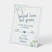 Romantische sanfte Blume Hochzeitscreme Sockelschild (Vorderseite)