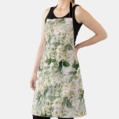 Romantische sanfte weiße Blume und grüne Blätter Schürze (InSitu)