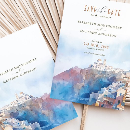 Romantische Santorini Griechenland Save the Date K Einladung