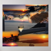Romantische Santorini Sonnenuntergänge Poster (Vorne)