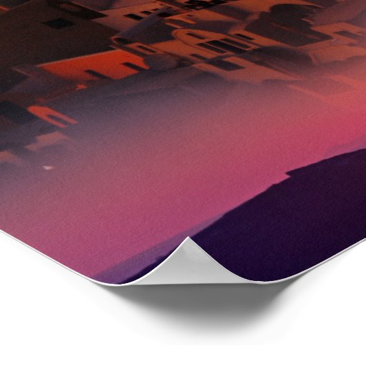 Romantische Santorini Sonnenuntergänge Poster (Ecke)